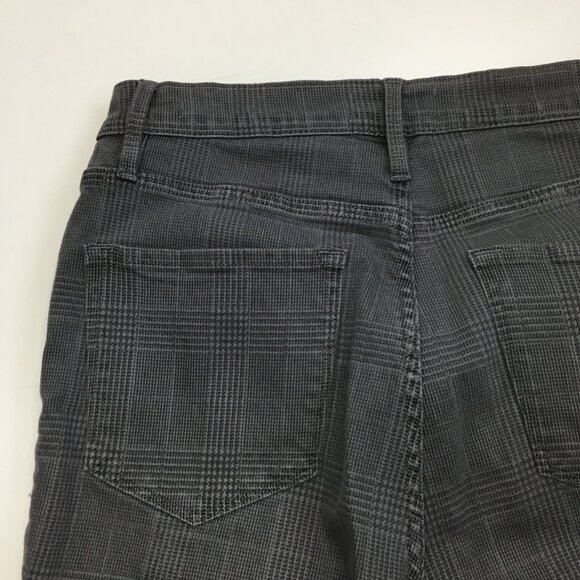FRAME Washed Grey Plaid ALI High Rise Cigarette Leg 5 Pocket Logo Hardware Jeans - Picture 9 of 10
